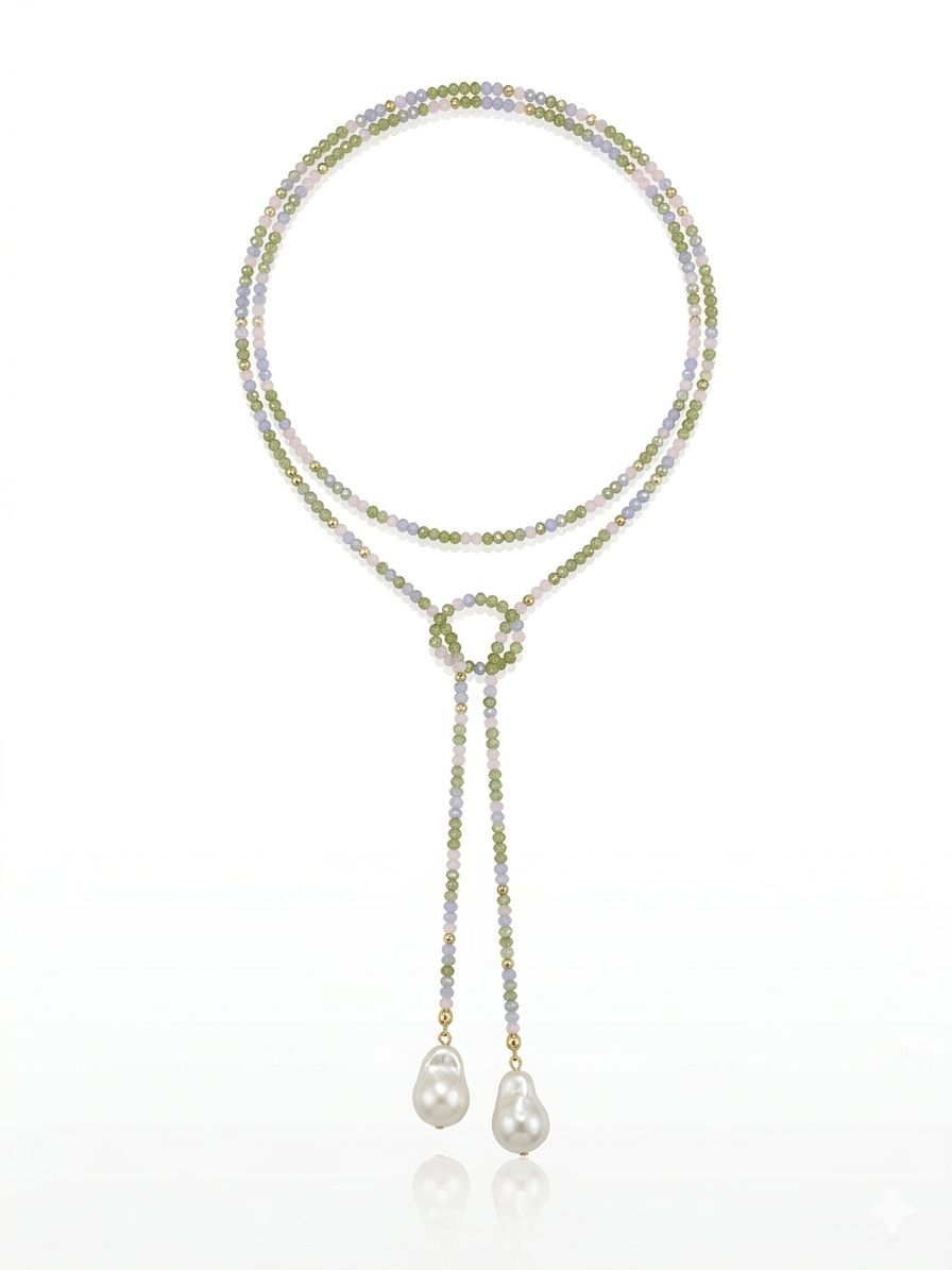 Collana lunga ortensia