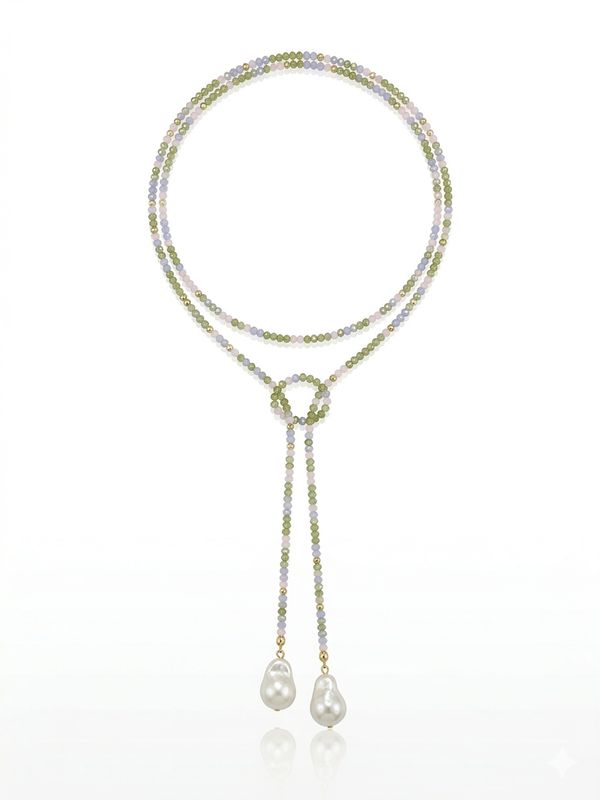 Collana lunga ortensia