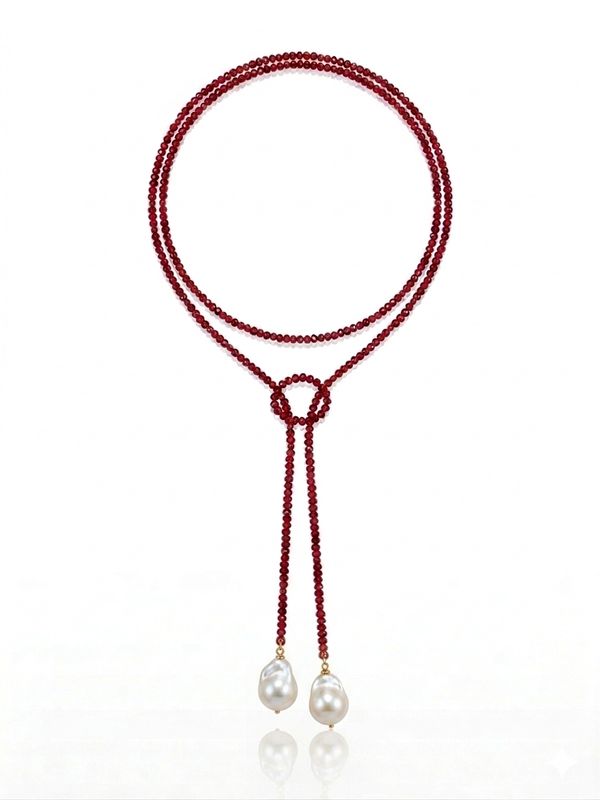 Collana lunga rubinia