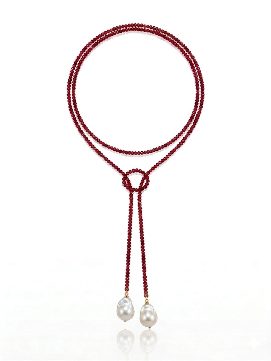 Collana lunga rubinia