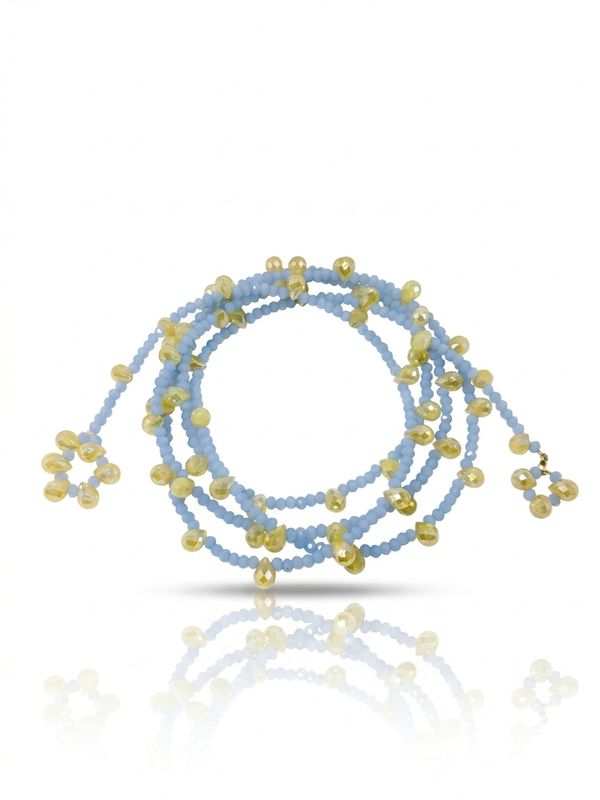 Collana lunga ninfee ice blu