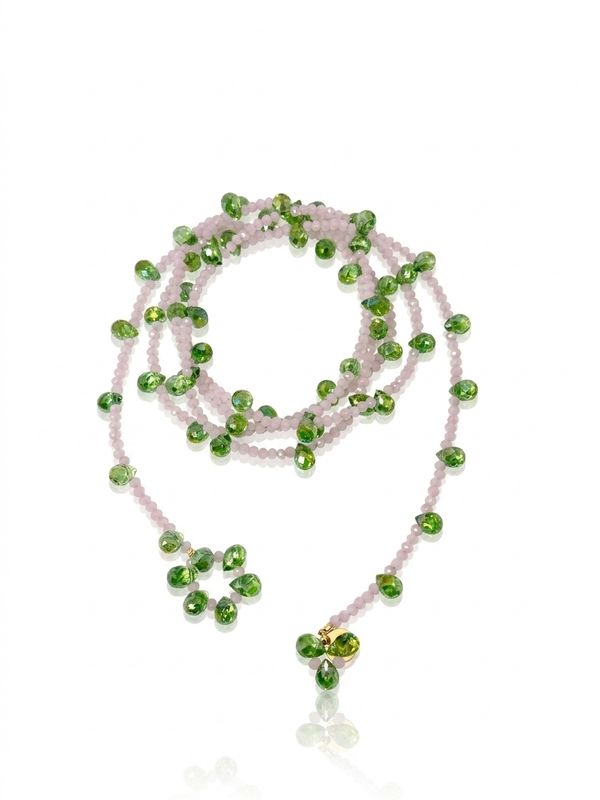 Collana lunga ninfee green