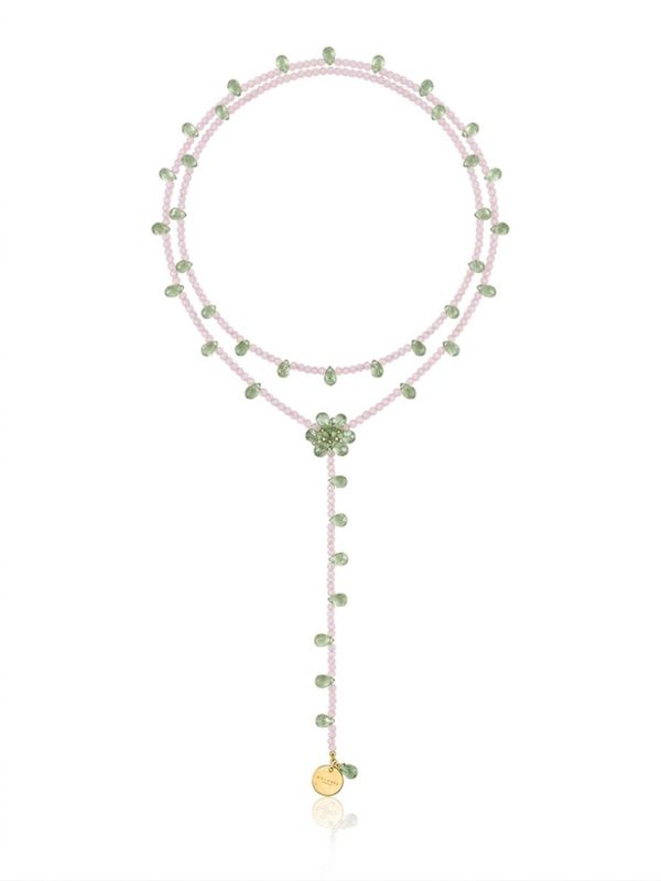 Collana lunga ninfee green
