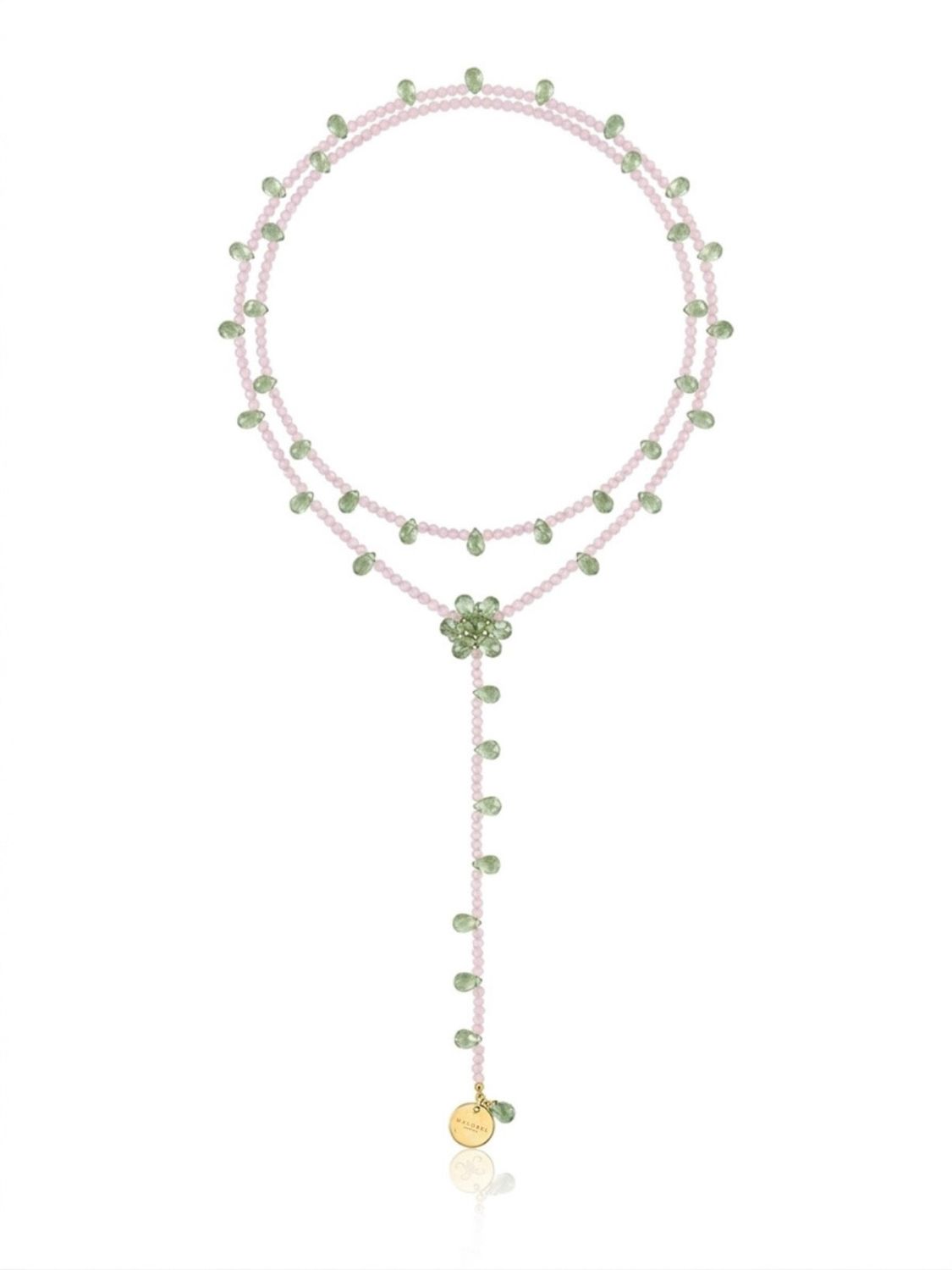 Collana lunga ninfee green