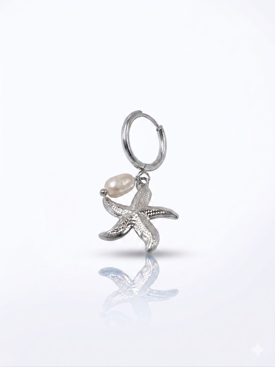 Orecchino stella marina silver