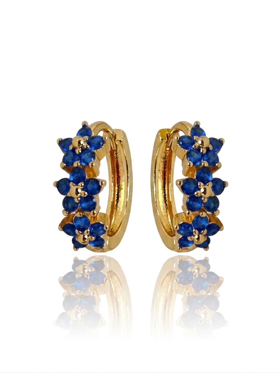 Hoops fiorellini blu gold