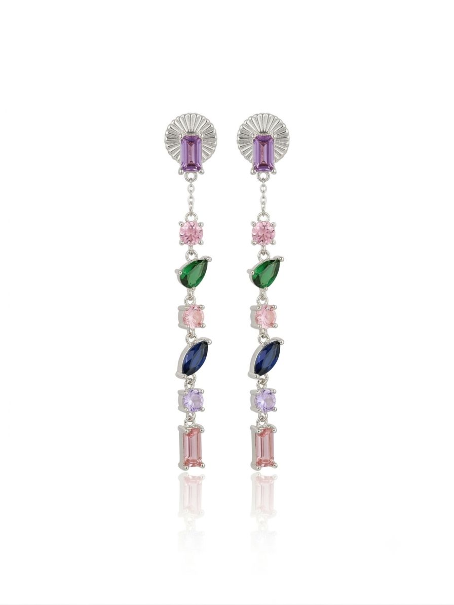 Orecchini prisma multicolor silver