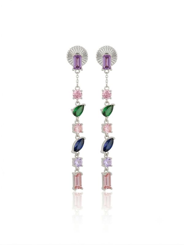 Orecchini prisma multicolor silver