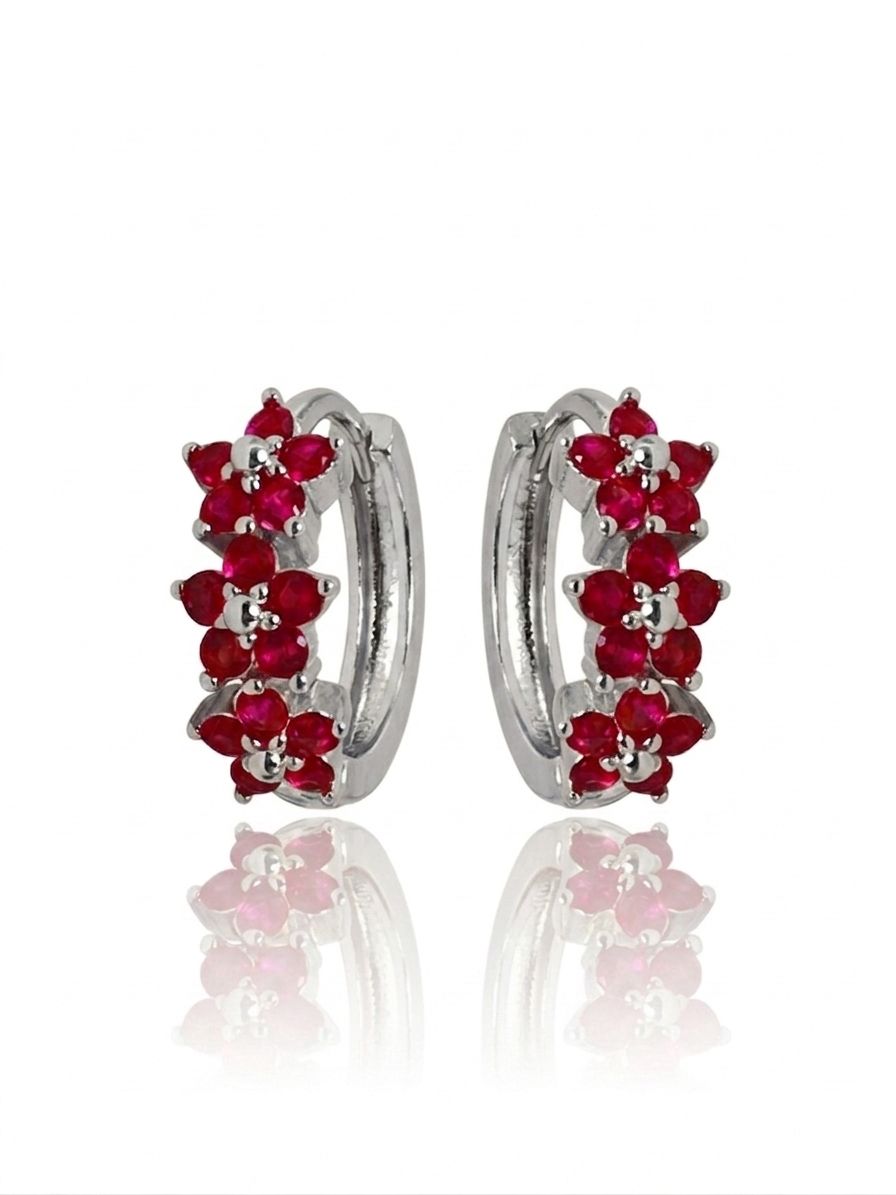 Hoops fiorellino fucsia silver