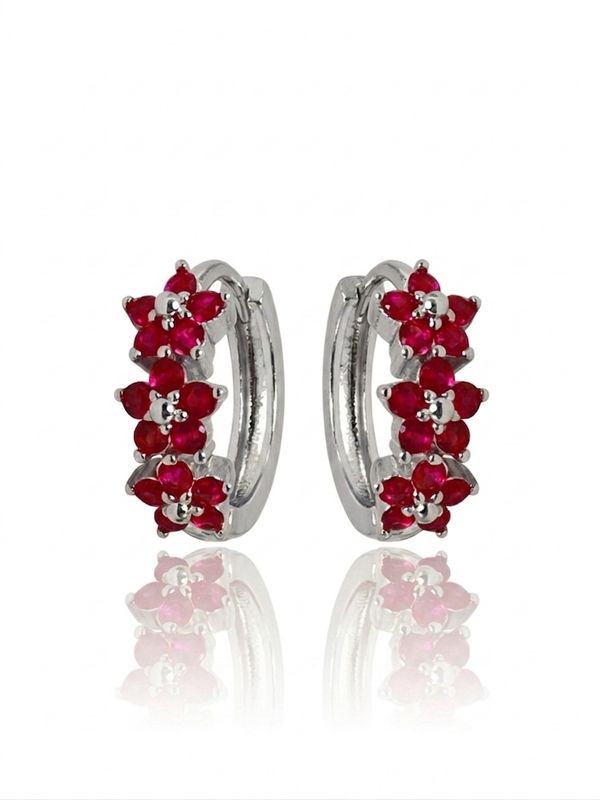 Hoops fiorellino fucsia silver