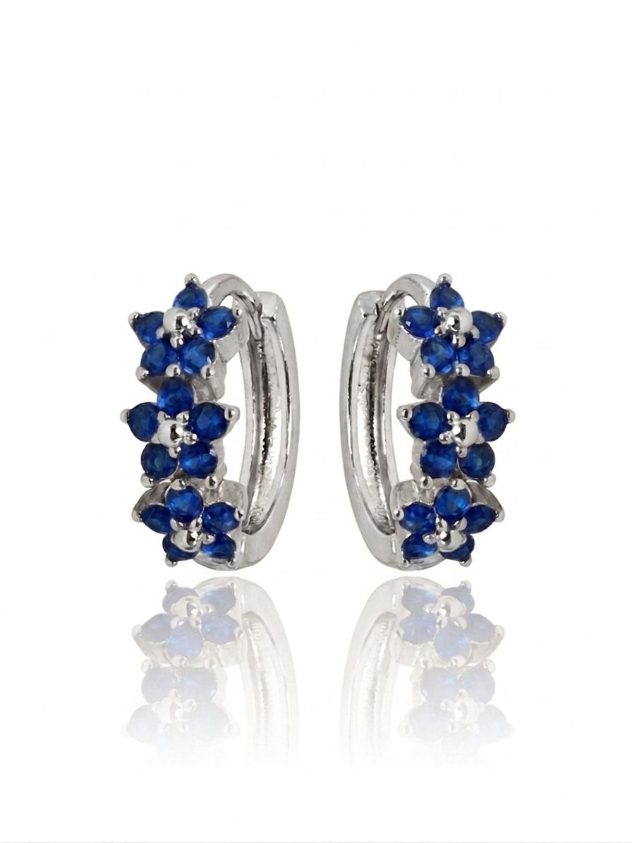 Hoops fiorellino blu silver