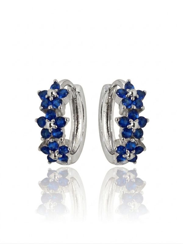 Hoops fiorellino blu silver