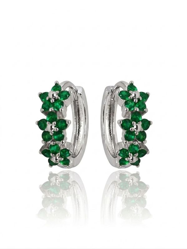 Hoops fiorellini verdi silver