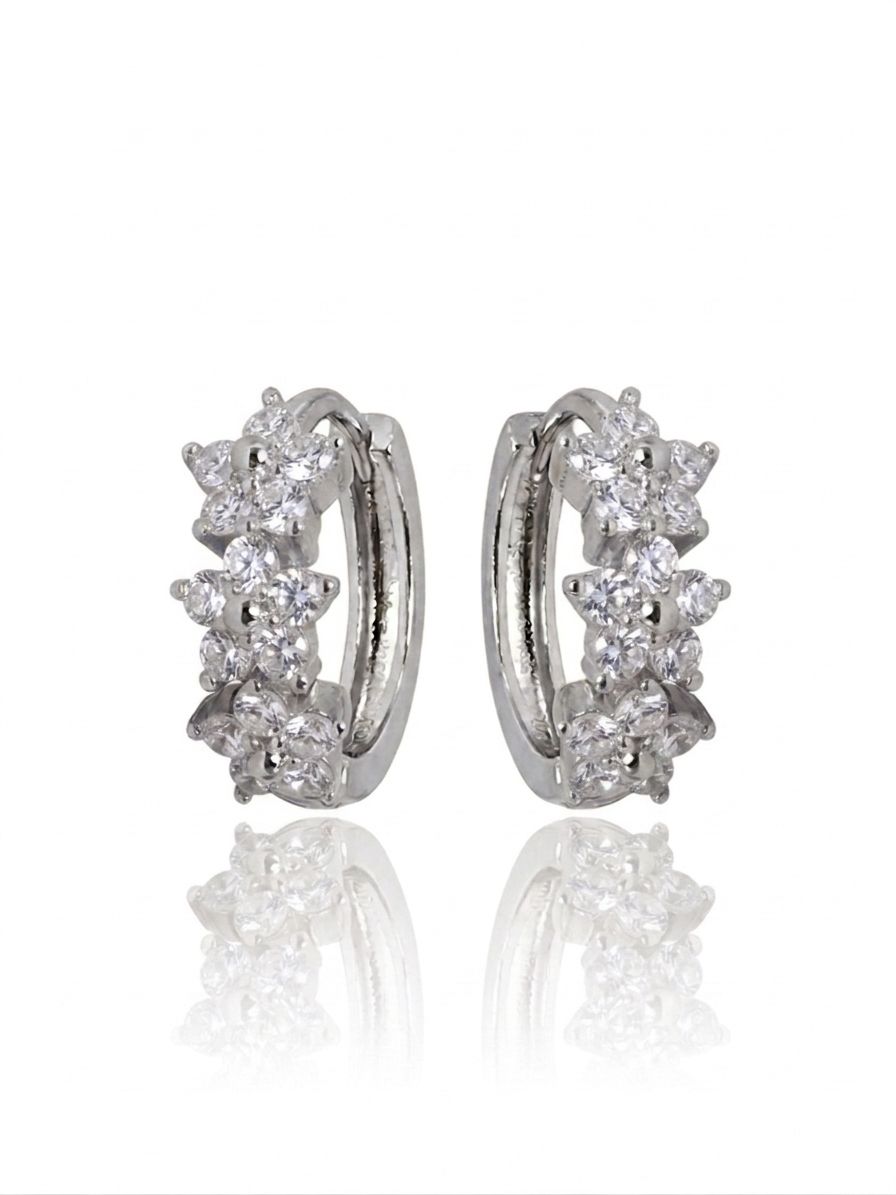 Hoops fiorellini white silver