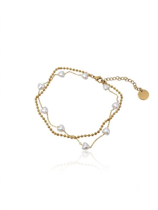 Cavigliera white love Gold