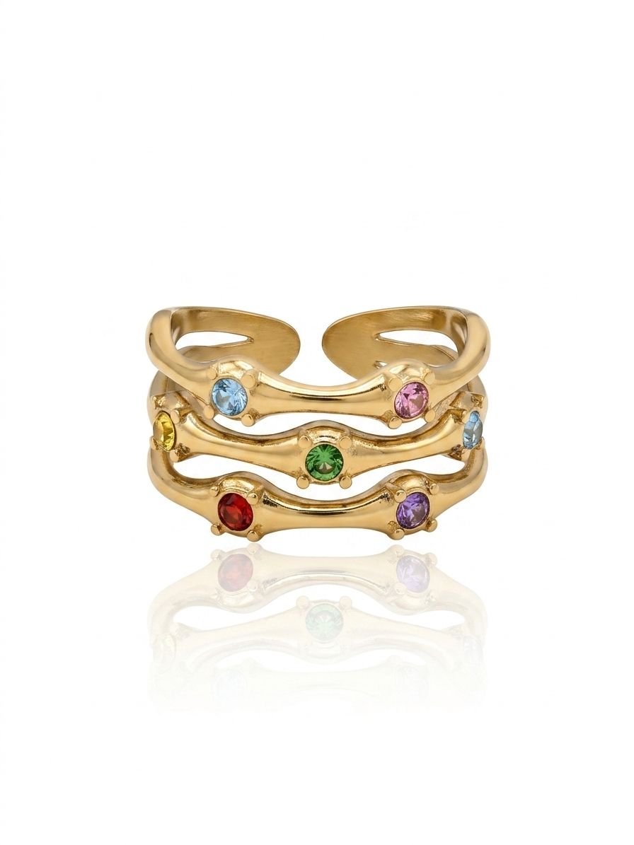 Anello fascia trio multicolor
