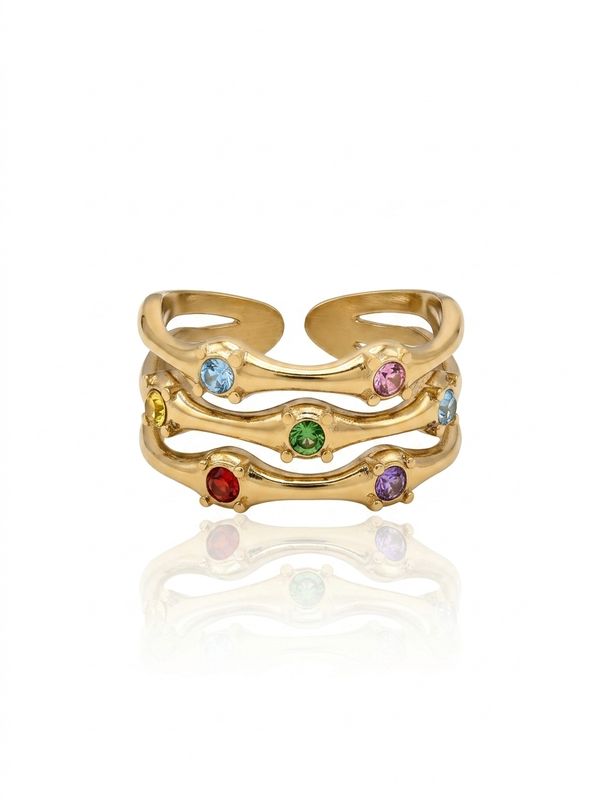 Anello fascia trio multicolor