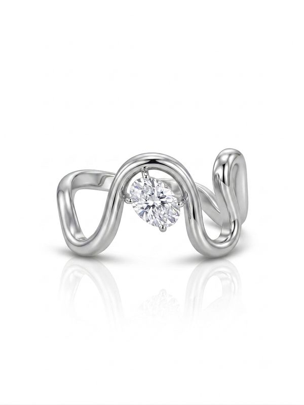 Anello onda luce silver