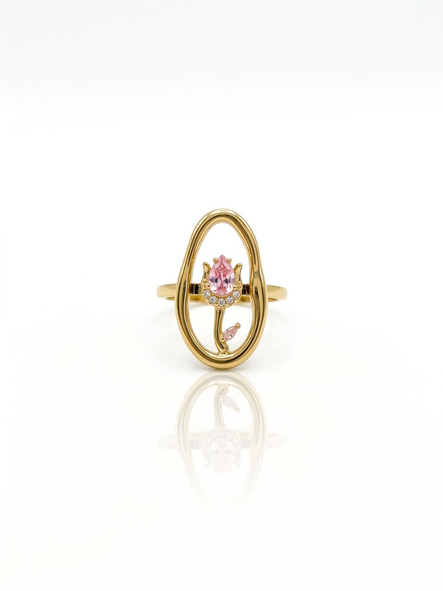 Anello tullipà rosa