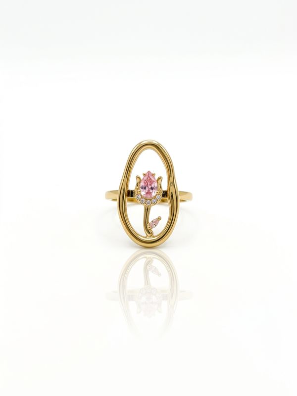 Anello tullipà rosa