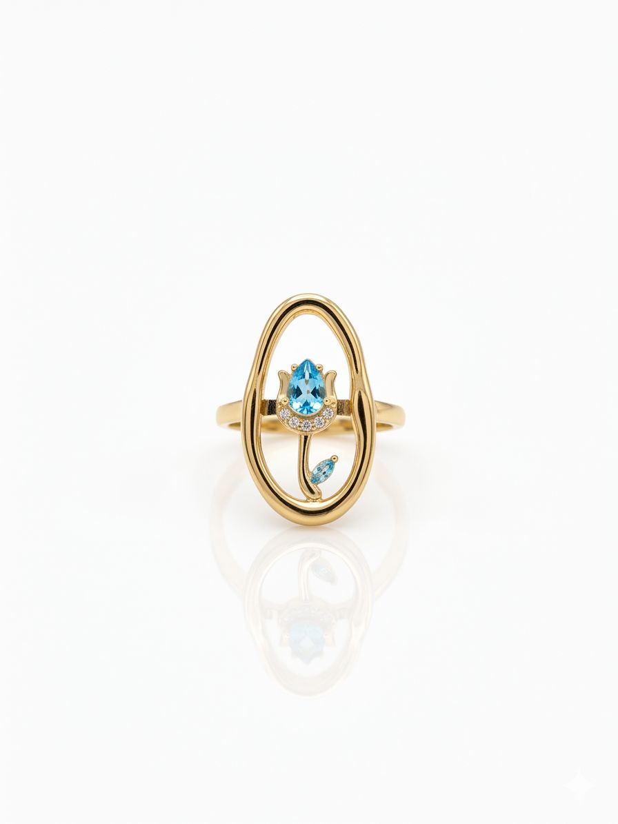 Anello tullipà celeste