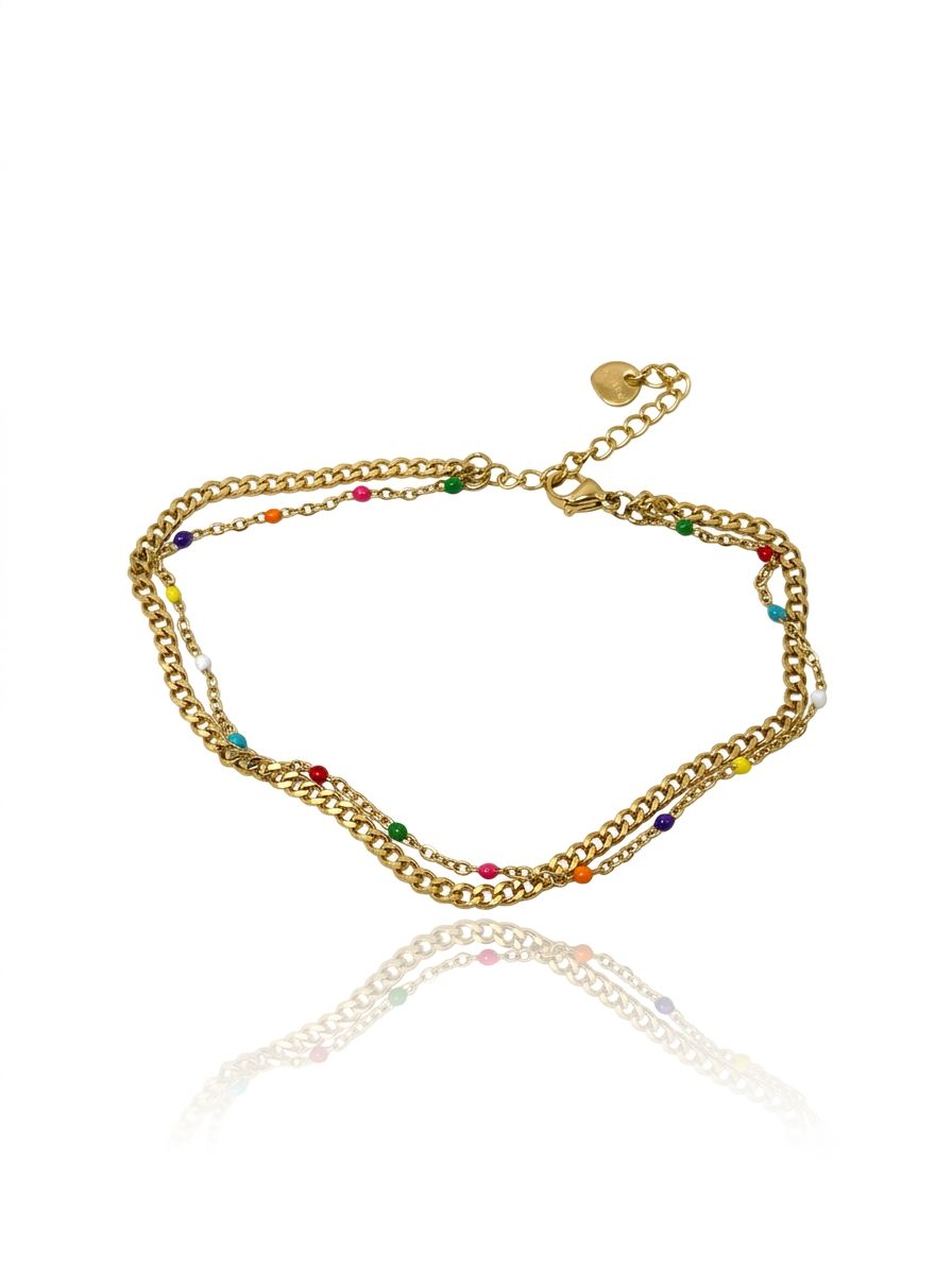 Cavigliera multicolor Gold