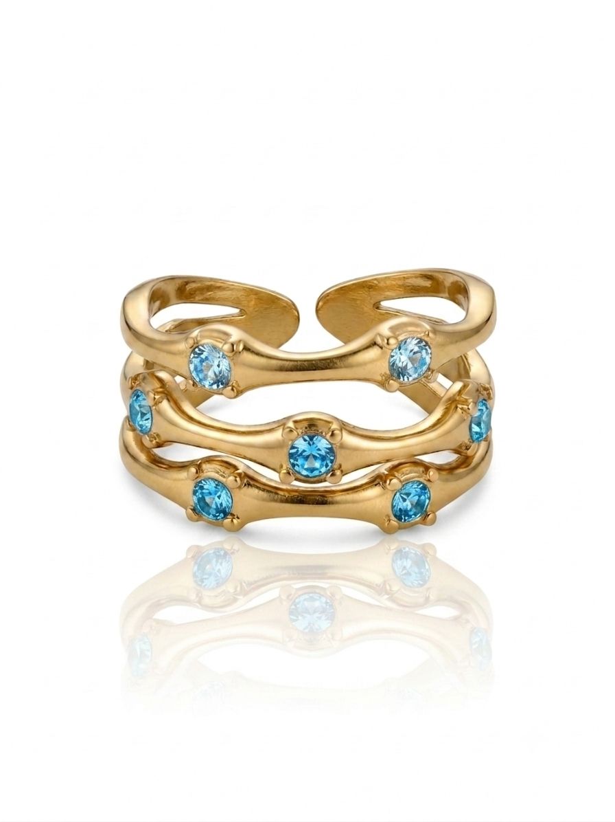 Anello fascia trio celeste