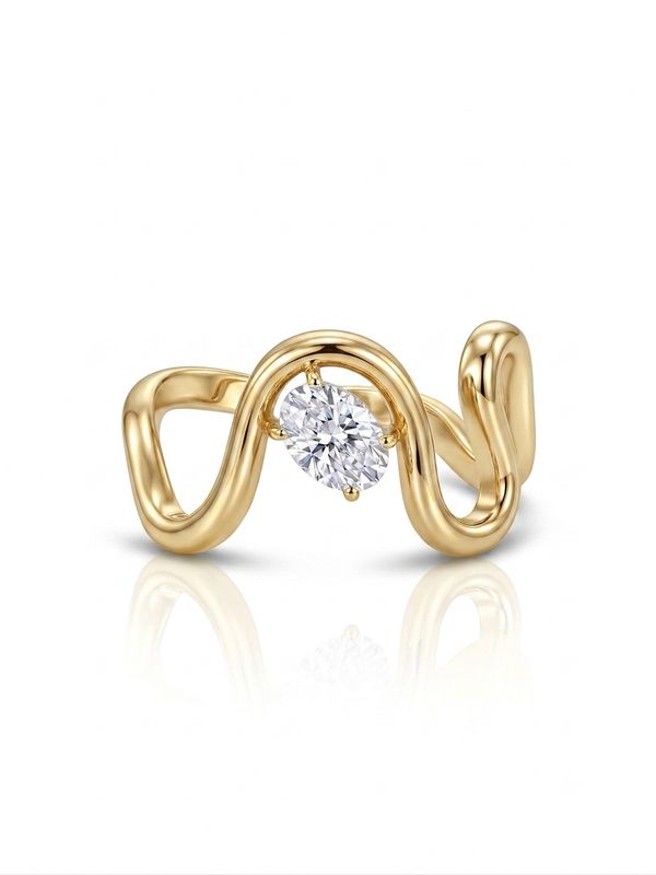 Anello onda luce Gold
