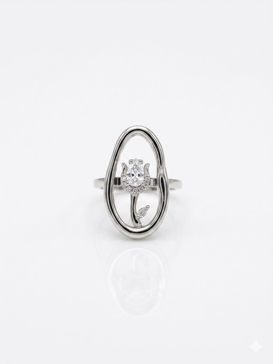 Anello tullipà silver