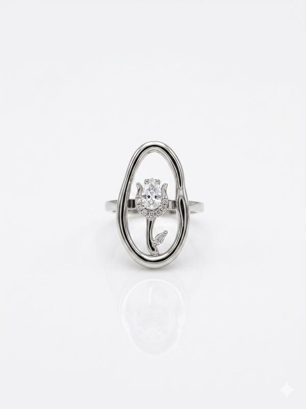 Anello tullipà silver
