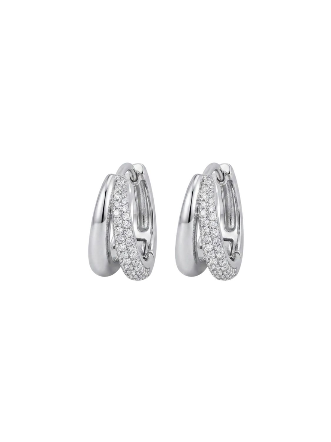 Hoop crop pavè silver