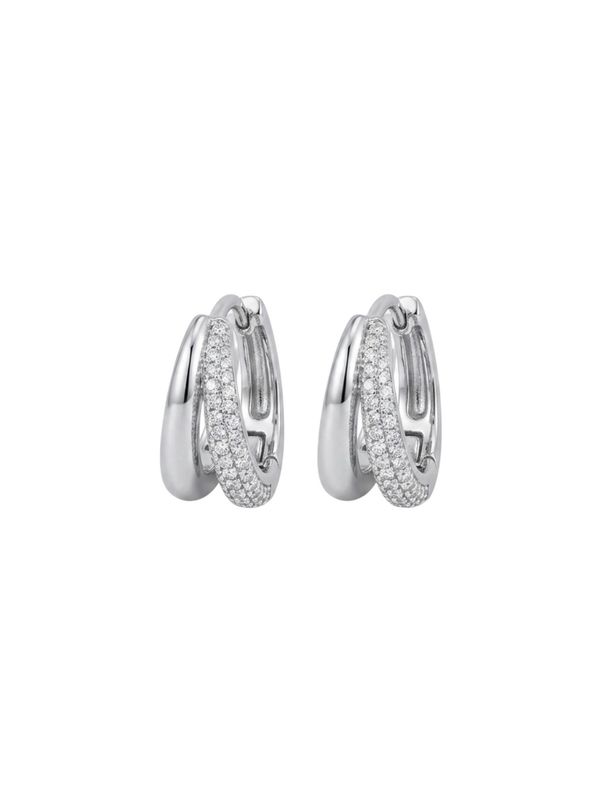 Hoop crop pavè silver