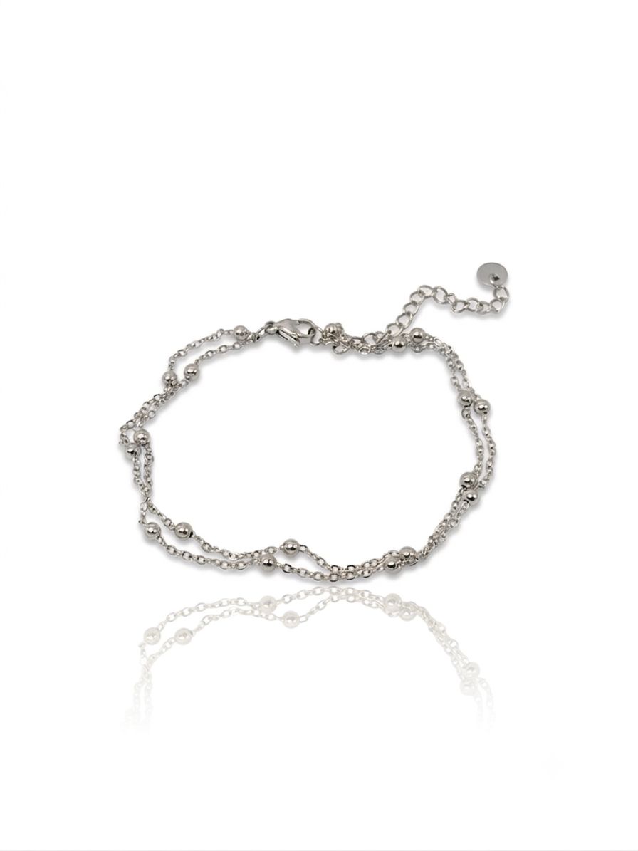 Cavigliera rosario silver