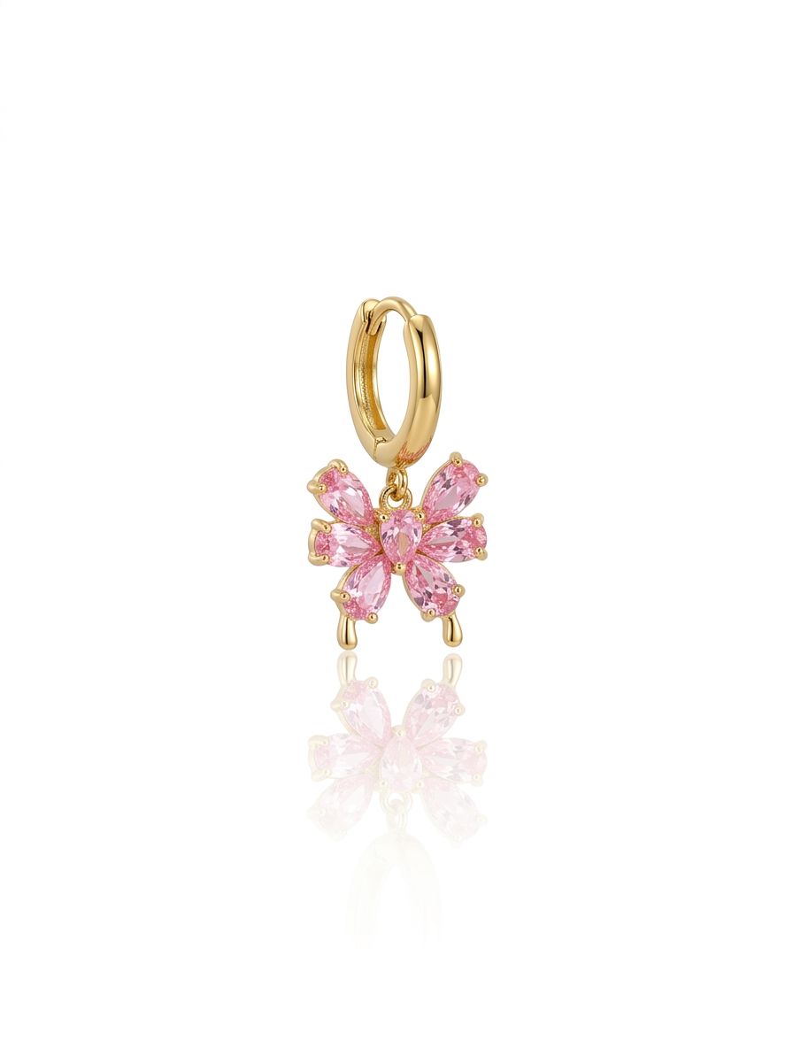 Hoop baby butterfly rosa