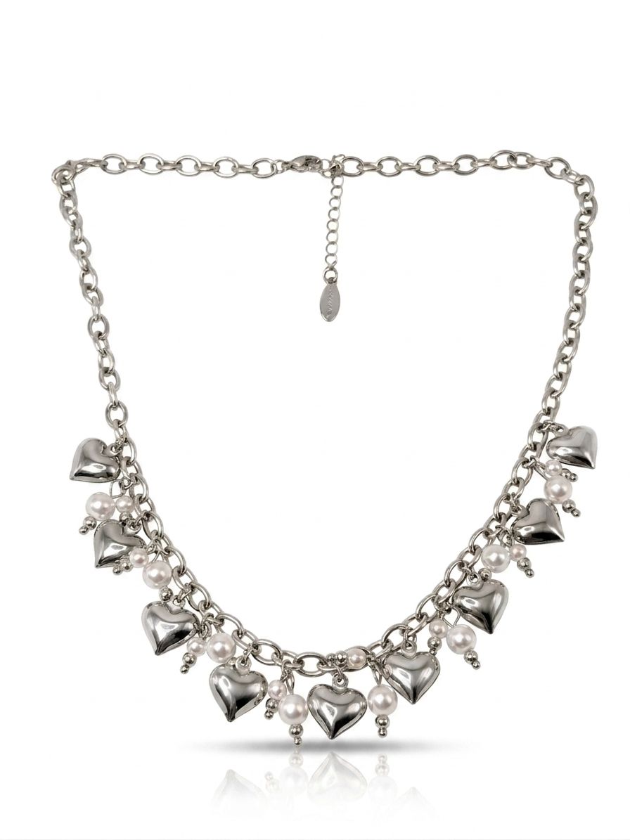 Girocollo love white silver