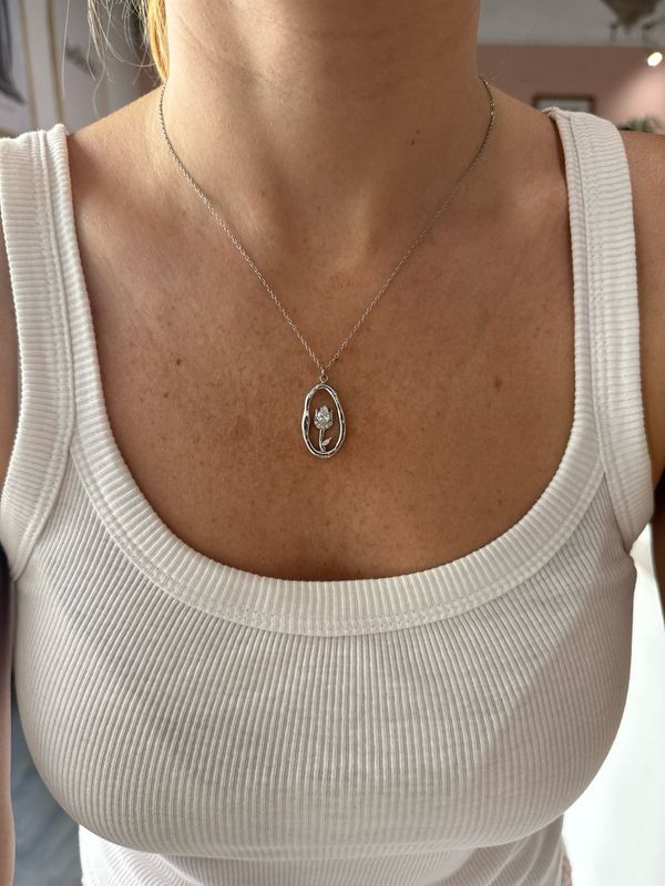 Collana charm tullipà silver
