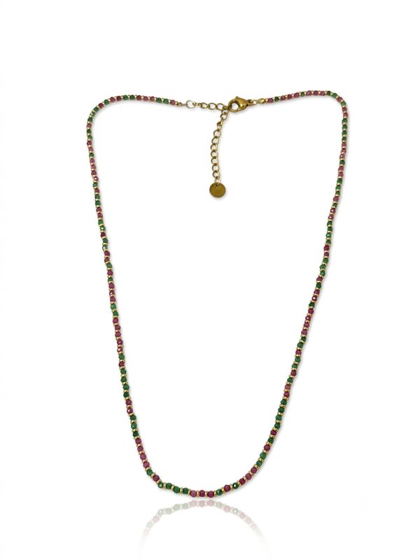 Girocollo bon bon fucsia e verde