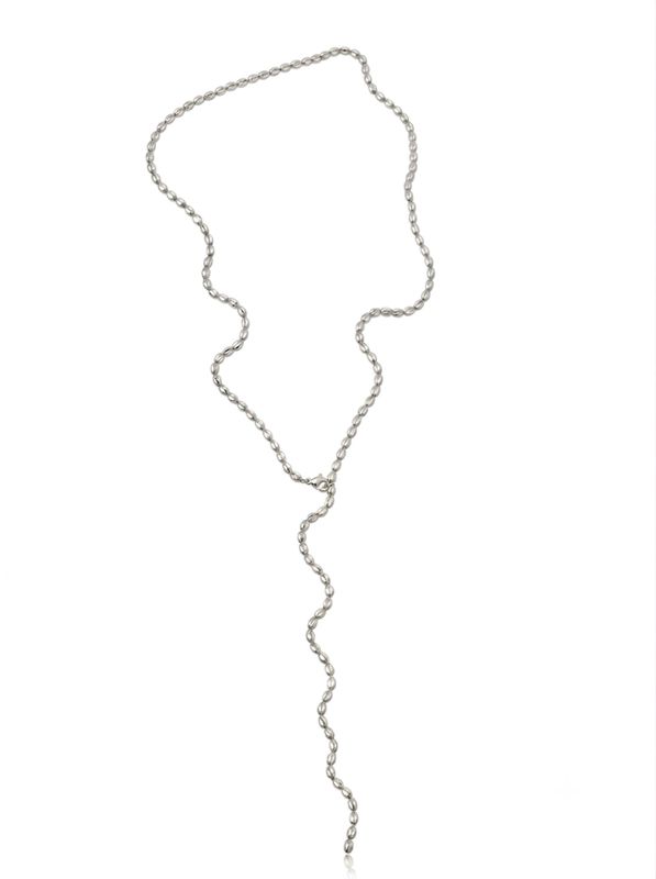Collana Y rise silver