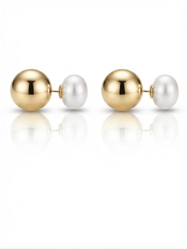 Orecchini piercing perla Gold