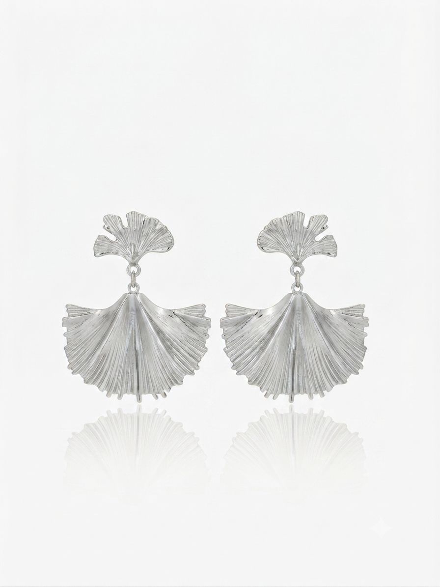 Orecchini ginkgo Silver