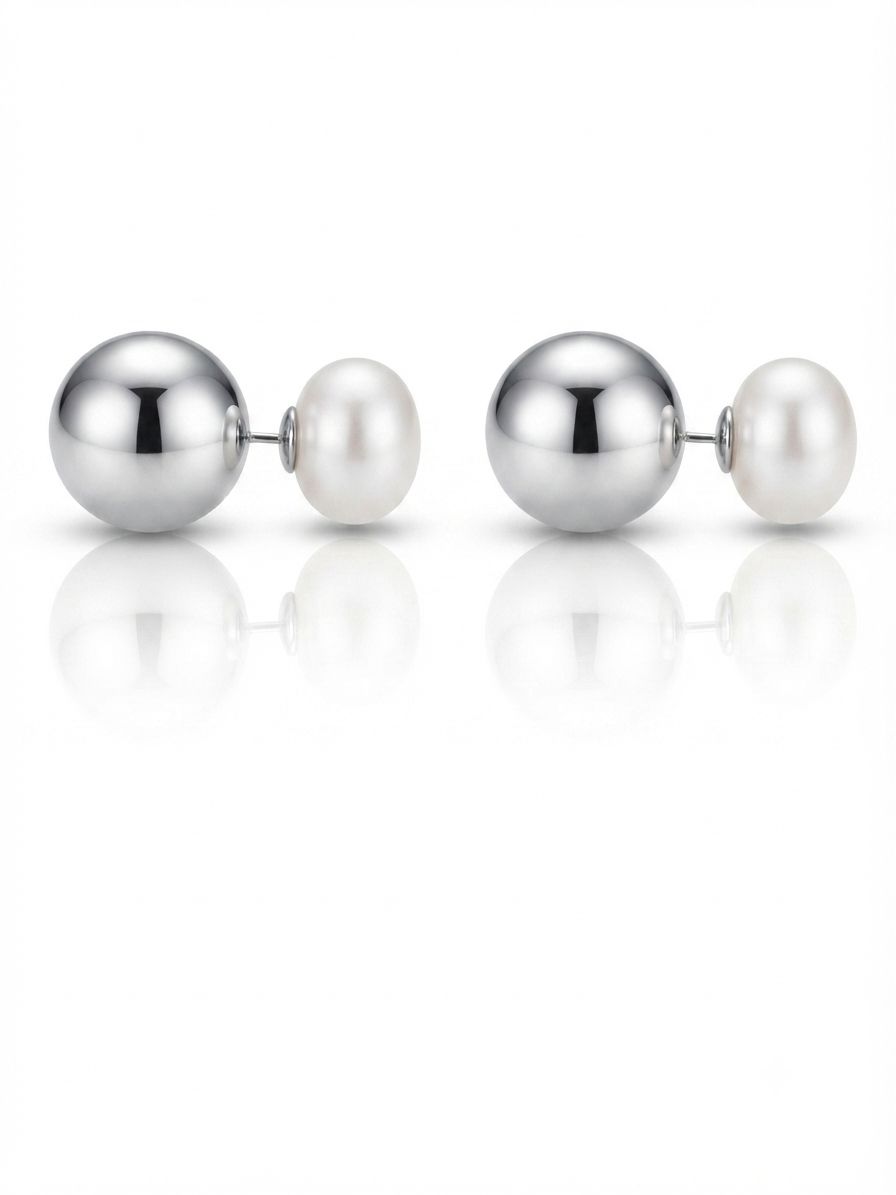 Orecchini piercing perla Silver