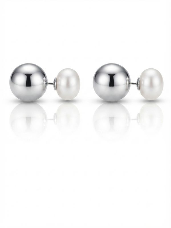 Orecchini piercing perla Silver