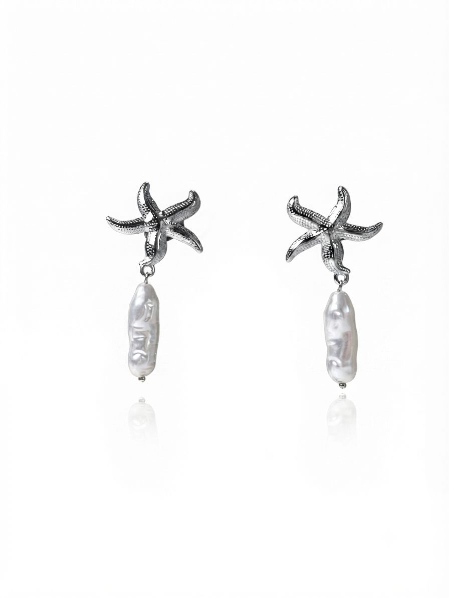Orecchini perla marina Silver