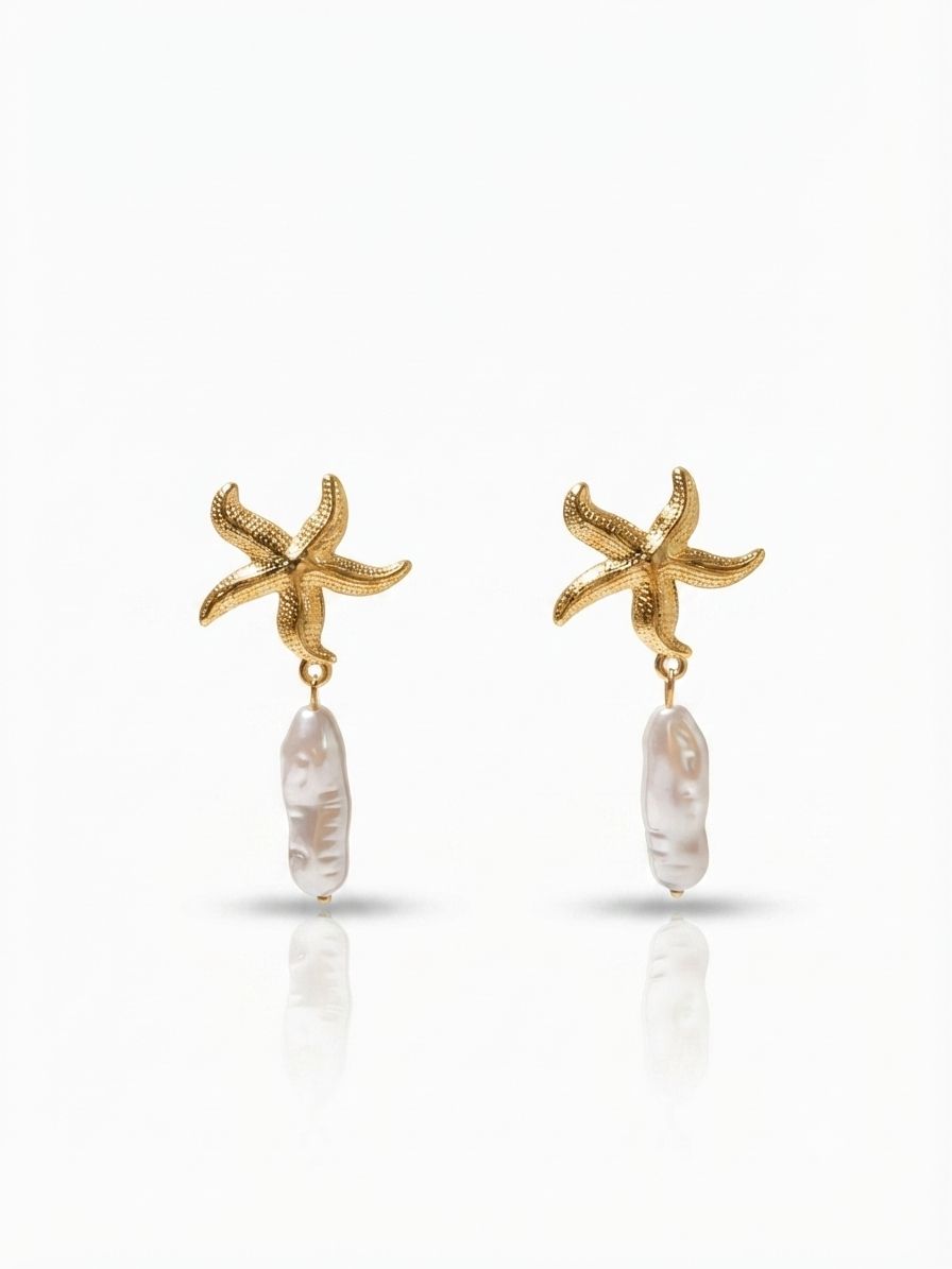 Orecchini perla marina Gold