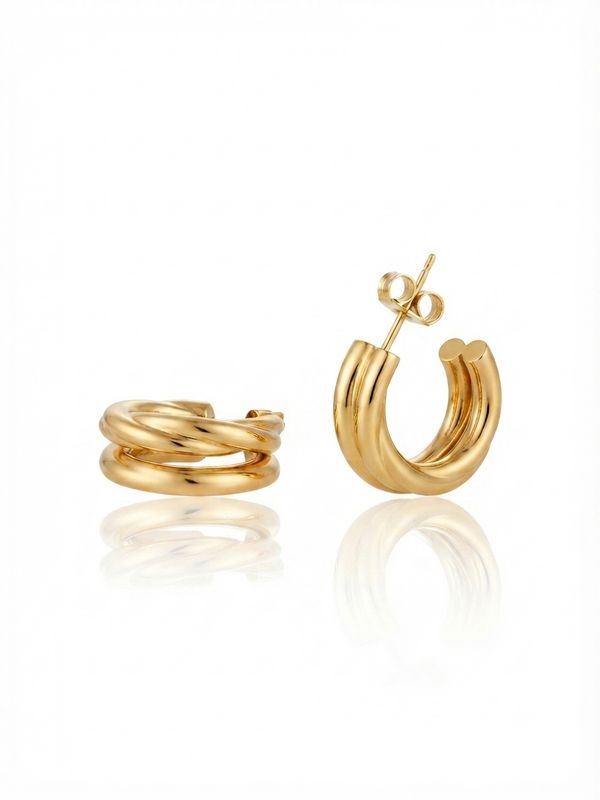 Orecchini double tochon gold
