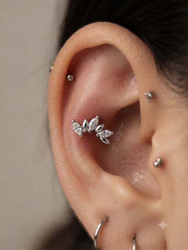 Piercing olive silver