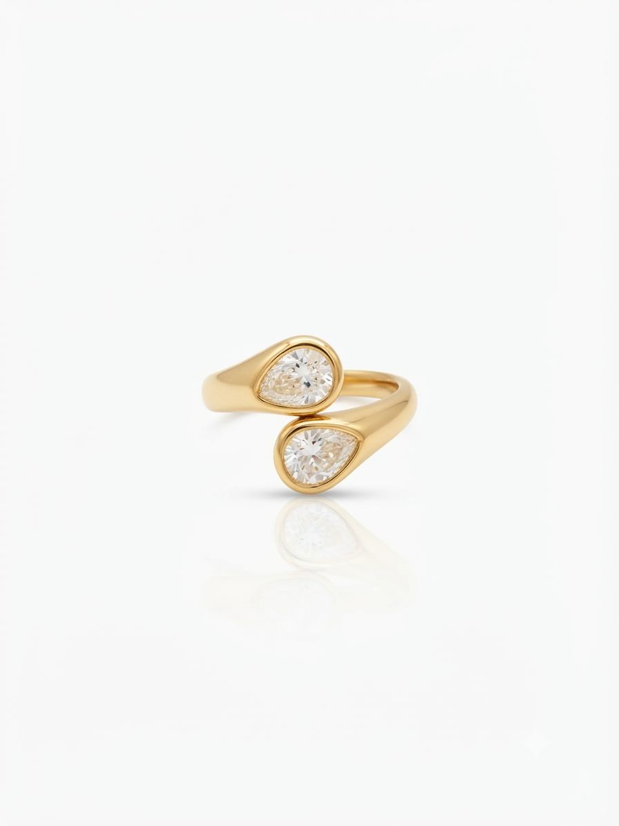 Anello drop contrarier gold