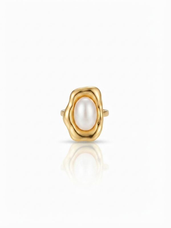 Anello fluid pearl Gold
