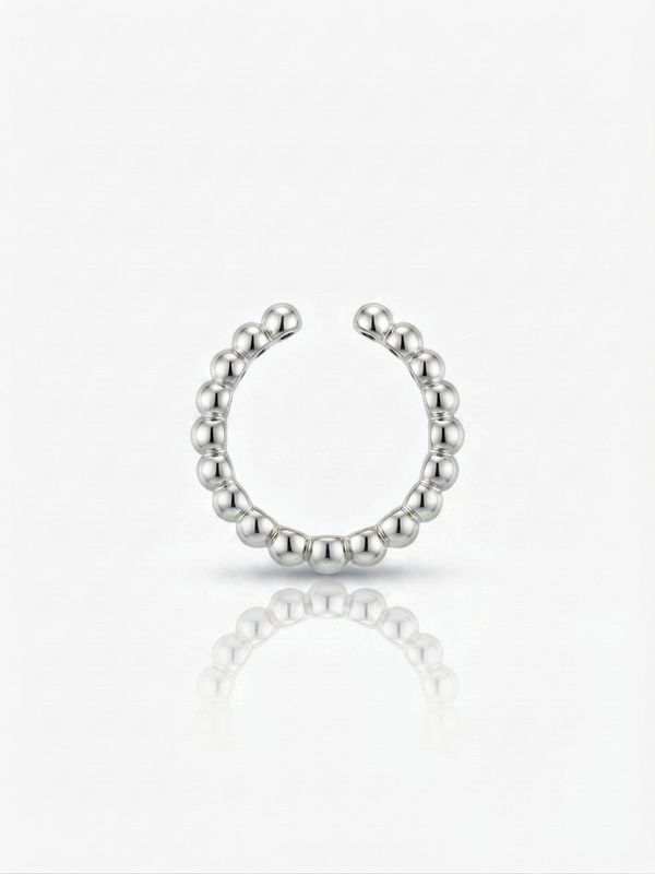 Anello fascia bollicine silver
