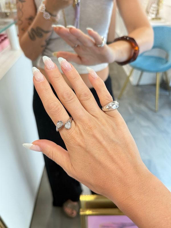 Anello drop contrarier silver